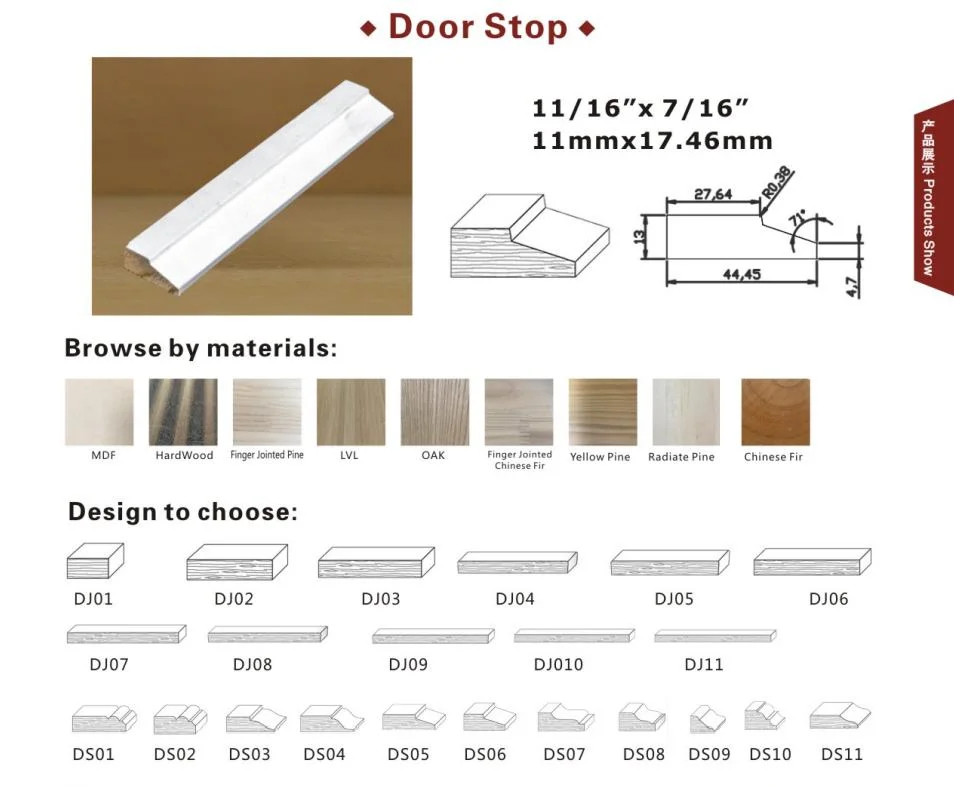 Factory Price White Primed Wood Casing Mouldings for Wall Decoration